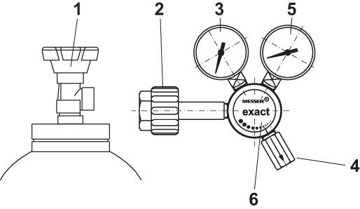 Gázpalack redutkor részei